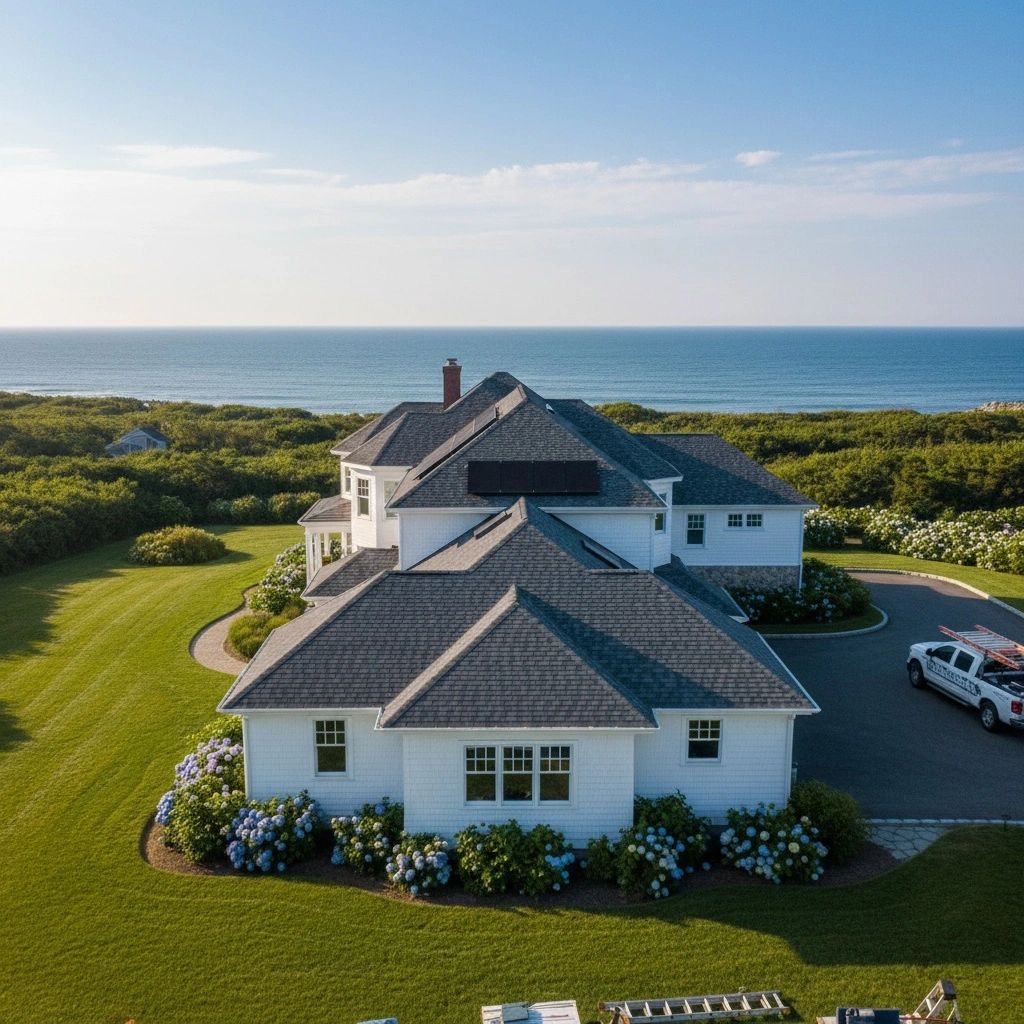Wells coastal home with a new professional roofing system.