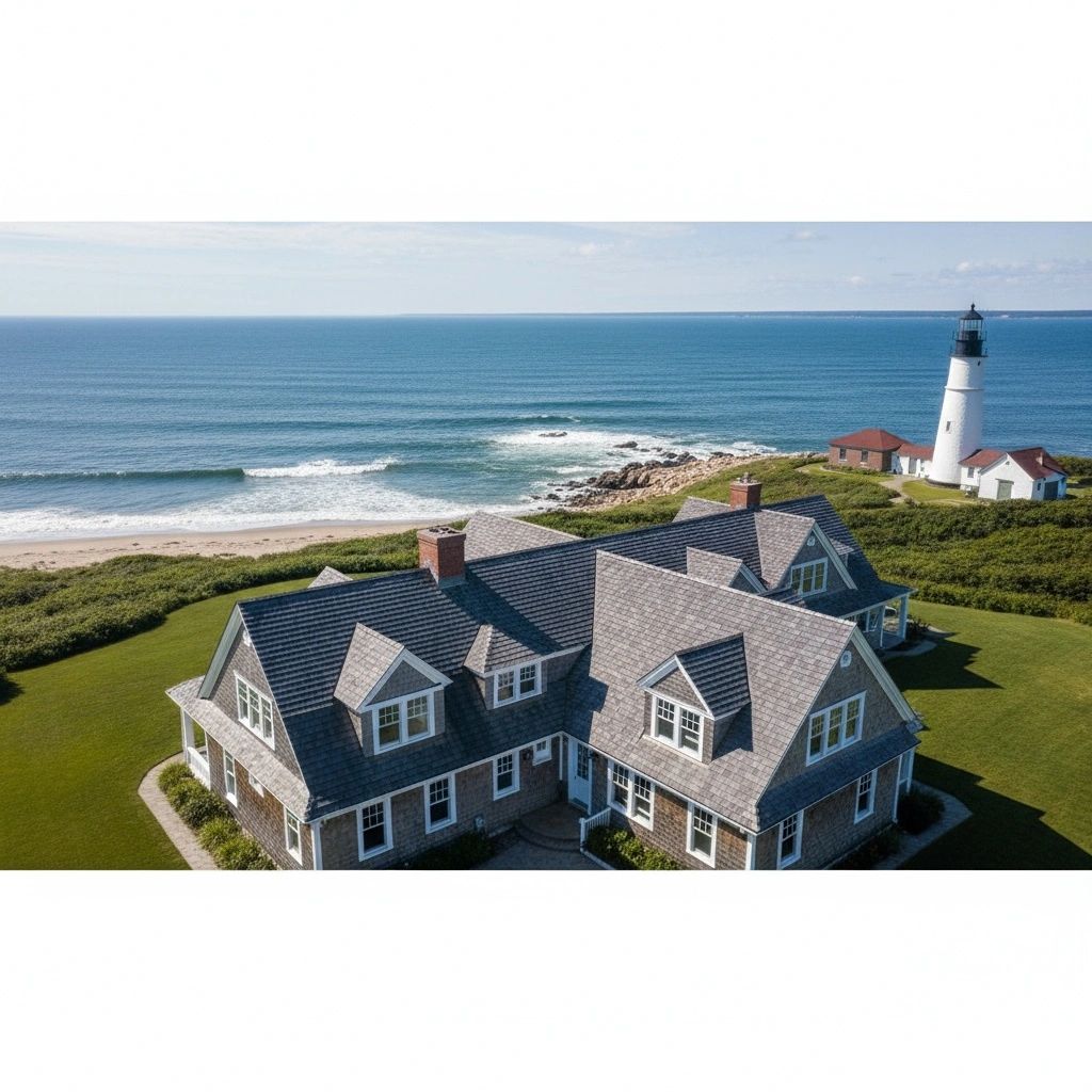 Cape Elizabeth coastal home with new professional roofing system.
